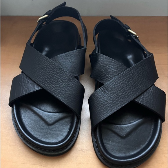 NWOT handmade black leather sandals - Picture 4 of 8